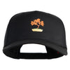 Maple Bonsai Embroidered Solid Cotton Twill 5 Panel Prostyle Snap Cap - Black OSFM