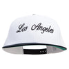 Los Angeles Embroidered Brushed Cotton Twill High Profile Extra Size Cap - White-Black OSFM