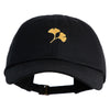 Ginkgo Embroidered Dad Style Unstructured Low Profile 6 panel Cotton Cap - Black OSFM