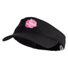 Peony Bloom Embroidered Pro Style Cotton Twill Washed Visor - Black OSFM