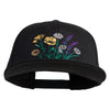 Wildflower Bouquet Embroidered 6 Panel High Profile Structured Snapback - Black OSFM
