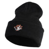 Cluster Mushroom Embroidered Stretch ECO Cotton Long Beanie - Black XL