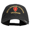 U.S. Army 25th Infantry Division Embroidered Washed Solid Pigment Dyed Cotton Twill Brass Buckle Cap - Black OSFM