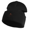 Roots Embroidered 12 Inch Solid Long Beanie Made in USA - Black OSFM