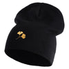 Ginkgo Embroidered Big Size Superior Cotton Short Knit Beanie