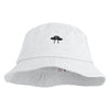 Simple UFO Design Embroidered Unisex Multipurpose Crushable Cotton Twill Bucket Hat - White M