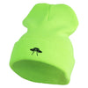 Simple UFO Logo Embroidered 12 Inch Solid Long Beanie Made in USA - Neon Lime OSFM