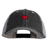 Glitch Heart Embroidered Big Size Special Cotton Low Profile Trucker Cap - Black XL-3XL