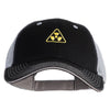 Radioactive Symbol Embroidered Big Size Garment Washed Cotton Twill Mesh Cap - Black Grey XL-3XL