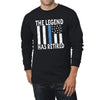 The Legend Has Retired Graphic Design Made In USA Heavy Weight Crew Long Sleeve - Black S