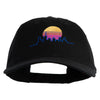 Neon City Skyline Embroidered 6 Panel Washed Low Profile Dad Hat - Black OSFM