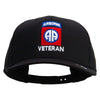 Licensed 82nd Airborne Veteran Embroidered Solid Cotton Twill Pro Style Cap - Black OSFM