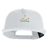 Sound Equalizer Embroidered 5 Panel Cotton High Profile Flat Bill Unstructured Cap - White OSFM
