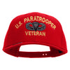 Licensed U.S Paratrooper Veteran Embroidered Solid Cotton Twill Pro Style Cap - Red OSFM