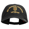 U.S. Army 1st Infantry Division Embroidered Washed Solid Pigment Dyed Cotton Twill Brass Buckle Cap - Black OSFM