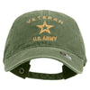 Licensed U.S. Army Veteran Military Embroidered Washed Solid Pigment Dyed Cotton Twill Brass Buckle Cap - Olive OSFM