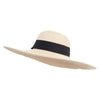 UPF 50+ Black Ribbon Wide Flat Brim Hat