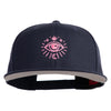 Arcane Eye Embroidered Wool Blend Flat Bill Snapback Cap - Navy OSFM