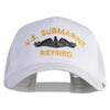 US Submarine Retired Military Embroidered Solid Cotton Twill Mesh Prostyle Cap - White OSFM
