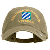 U.S. Army 3rd Infantry Division Embroidered Washed Solid Pigment Dyed Cotton Twill Brass Buckle Cap - Khaki OSFM
