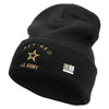 Licensed US Army Retired Military Embroidered 12 Inch Long Knitted Beanie - Black OSFM