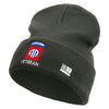Licensed 82nd Airborne Veteran Embroidered 12 Inch Long Knitted Beanie - DK-Grey OSFM