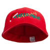 Merry Chirstmas Santa Hat Embroiderd Big Size Stretchable Deluxe Fitted Cap - Red XL-2XL