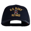 US Navy Retired Military Embroidered Solid Cotton Twill Mesh Prostyle Cap - Navy OSFM