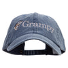 Grampy Fishing Embroidered Big Size Washed Pigment Dyed Cap - Navy XL-3XL