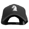 Chess Piece of Knight Embroidered Big Size Structured Solid Poly Cotton Twill High Profile Pro Style Cap - Black XL-3XL
