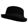 Satin-lined Wool Derby Hat - Black M