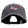 NASA Logo Embroidered Big Size Washed Pigment Dyed Cap - Black XL-3XL