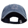 Sailing Out Line Embroidered Big Size Washed Pigment Dyed Cap - Navy XL-3XL