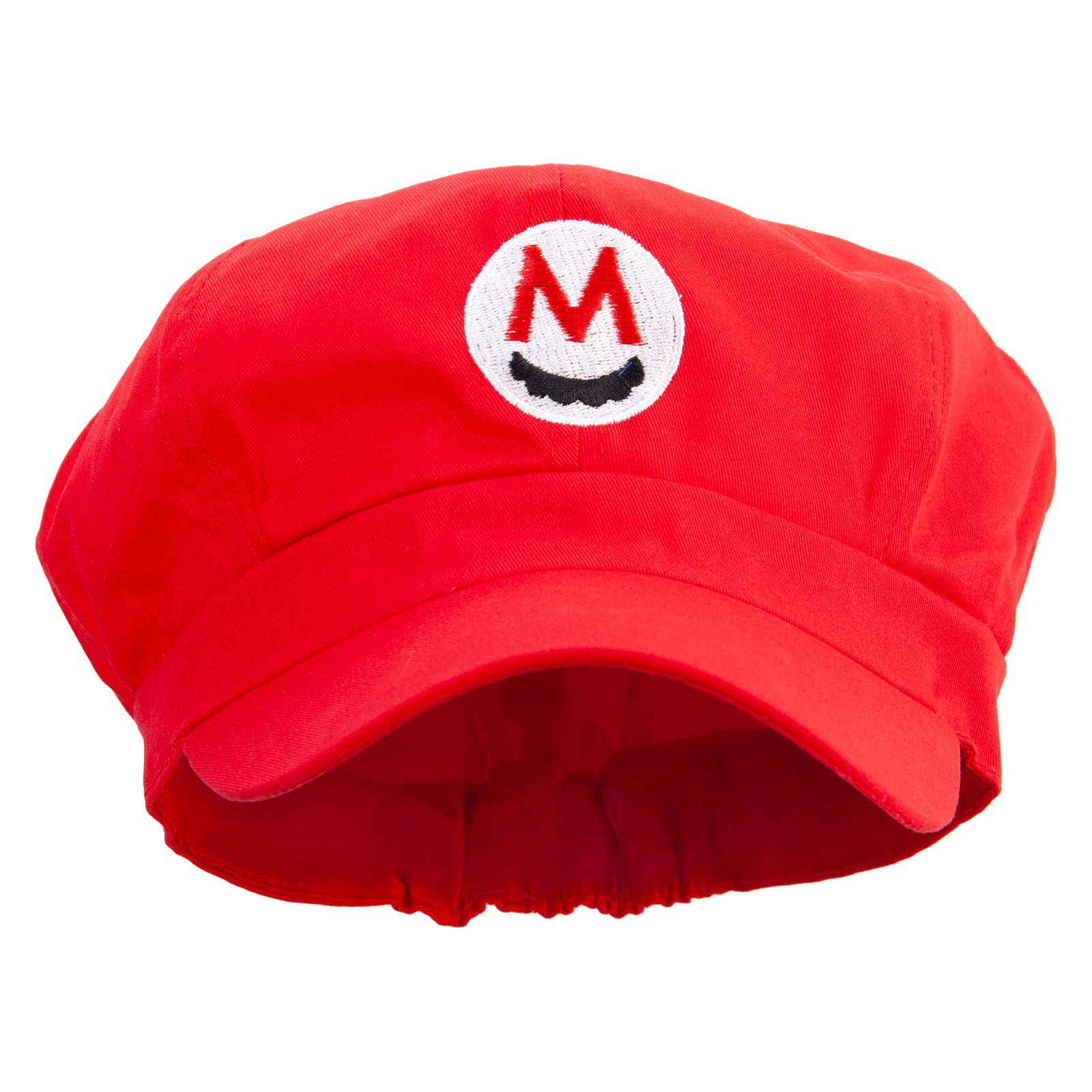 Mario Mustache Logo Embroidered Cotton Elastic Newsboy Cap Mario Mustache Logo Embroidered Cotton Elastic Newsboy Cap