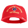 1st Marine Division Veteran Embroidered 6 Panel Unstructured Cotton Twill Cap Made in USA - Red OSFM