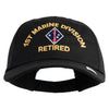 1st Marine Division Retired Embroidered 6 Panel Unstructured Cotton Twill Cap Made in USA - Black OSFM