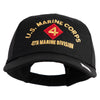 U.S. Marine Corps 4th Marine Division Embroidered 6 Panel Unstructured Cotton Twill Cap Made in USA - Black OSFM