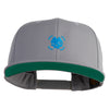 Cyberpunk Skull Embroidered Wool Blend Prostyle Snapback Cap - Silver OSFM
