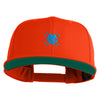 Cyberpunk Skull Embroidered Wool Blend Prostyle Snapback Cap - Orange OSFM