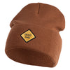Dead End Sign Logo Embroidered 12 Inch Solid Knit Cuff Long Beanie Made in USA - Coyote Brown OSFM