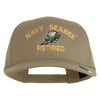 US Navy Seabee Retired Military Embroidered Solid Cotton Twill Pro Style Cap - Khaki OSFM