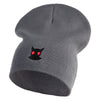 Mothman Head Symbol Embroidered Big Size Superior Cotton Short Knit Beanie - Grey XL-3XL