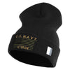 U.S. Navy Veteran Embroidered 12 inch Cuffed Knit YP Long Beanie - Black OSFM