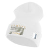 U.S. Navy Veteran Embroidered 12 inch Cuffed Knit YP Long Beanie - White OSFM