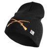 U.S. Army Infantry Symbol Embroidered 8 Inch Solid Knit Short Beanie Made in USA - Black OSFM