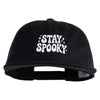 Stay Spooky Embroidered Unconstructed High Profile Cotton Flat Bill Cap - Black OSFM