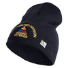 U.S. Army 49th Armored Division Symbol Embroidered 8 Inch Solid Knit Short Beanie Made in USA - Navy OSFM