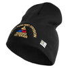 U.S. Army 49th Armored Division Symbol Embroidered 8 Inch Solid Knit Short Beanie Made in USA - Black OSFM