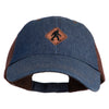 Sasquatch Sign Embroidered Big Size Low Profile Special Cotton Mesh Cap - Denim Brown XL-3XL