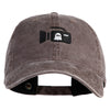 Ghost Cam Embroidered Washed Solid Pigment Dyed Cotton Twill Brass Buckle Cap - Brown OSFM